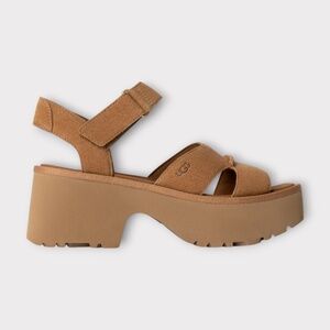 Womens UGG New Heights Ankle Strap Sandals in Chestnut Suede, 1167475